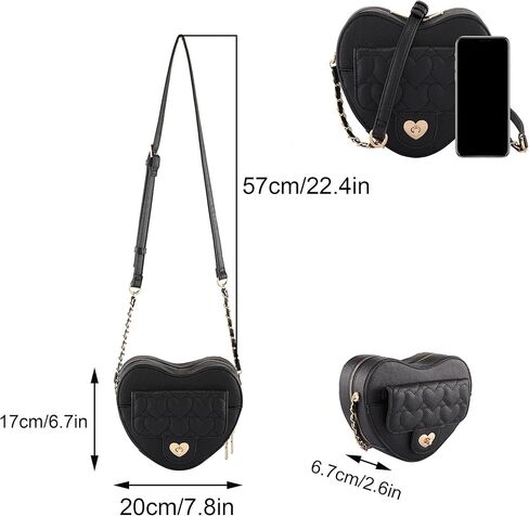 Ayliss Women Crossbody Handbag Purse Heart Shape Shoulder Handbag Small Satchel Crossbody Evening Purse Bag PU Leather in Saudi Arabia