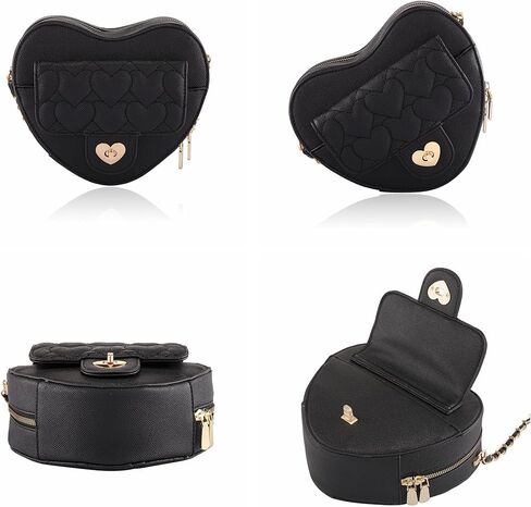 Ayliss Women Crossbody Handbag Purse Heart Shape Shoulder Handbag Small Satchel Crossbody Evening Purse Bag PU Leather in Saudi Arabia