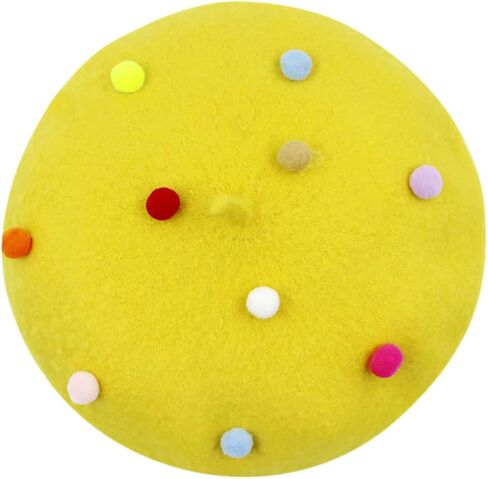RARITYUS Fashion Cute Wool French Artist Beret Hat Warm Beanie Cap Headwear with Small Rainbow Pom Pom for Women Girls in Saudi Arabia
