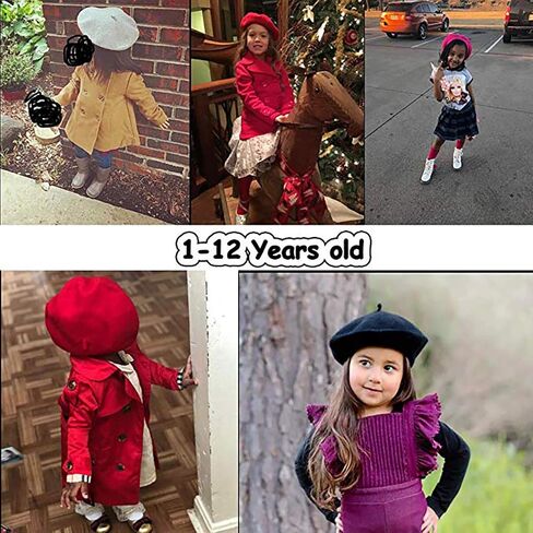 RARITYUS Fashion Cute Wool French Artist Beret Hat Warm Beanie Cap Headwear with Small Rainbow Pom Pom for Women Girls in Saudi Arabia
