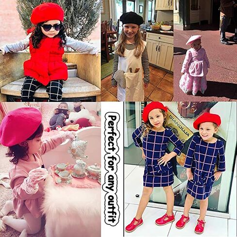 RARITYUS Fashion Cute Wool French Artist Beret Hat Warm Beanie Cap Headwear with Small Rainbow Pom Pom for Women Girls in Saudi Arabia
