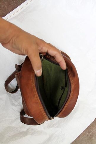 Vintage Leather Crossbody Bag For Women Purse Wallet Satchel Handbag Messenger Bags Small 9 Inches Sling Over The Shoulder in Kuwait