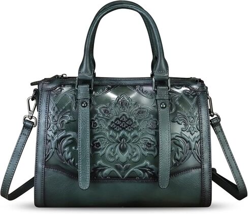 Genuine Leather Satchel for Women Embossed Leather Handbag Top Handle Bags Handmade Purse Crossbody Hobo Bag in Saudi Arabia
