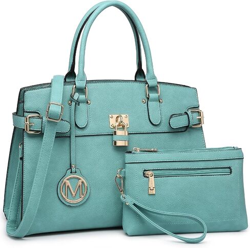 Women Handbags and Purses Fashion Satchel Tote Work Bags Top Handle Shoulder Purses with Matching Wristlet in Saudi Arabia