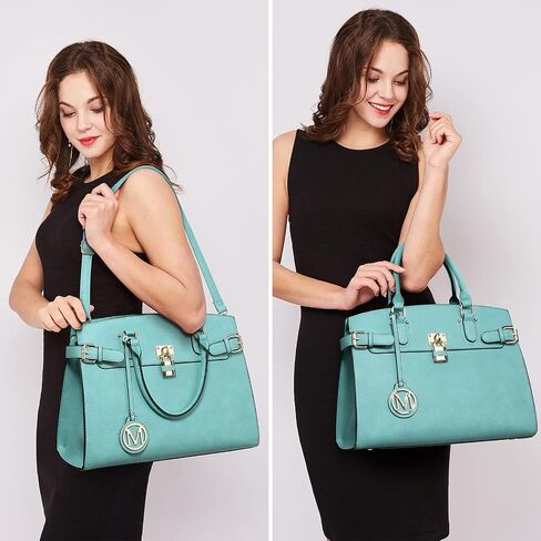Women Handbags and Purses Fashion Satchel Tote Work Bags Top Handle Shoulder Purses with Matching Wristlet in Saudi Arabia