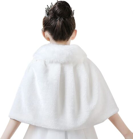 الفتيات فو الفراء شال التفاف زهرة فتاة حفل زفاف اللباس بوليرو تتغاضى الملحقات الأميرة الكتف الرأس in Kuwait