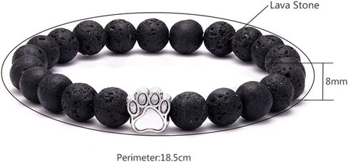 SIVITE الحمم روك ستون الخرز تمتد سوار الكلب باو سحر الضروري النفط الناشر الحيوانات الأليفة التذكارية سوار الإسورة in Kuwait