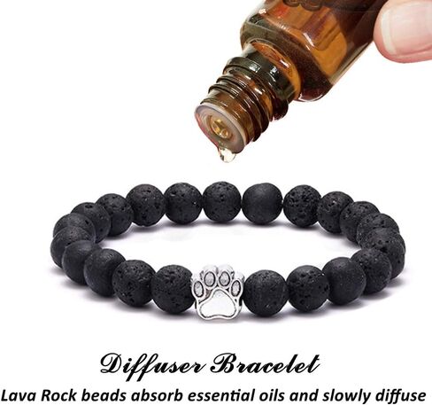 SIVITE الحمم روك ستون الخرز تمتد سوار الكلب باو سحر الضروري النفط الناشر الحيوانات الأليفة التذكارية سوار الإسورة in Kuwait