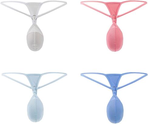 Men's Low Waist Thin Strap Underwear Briefs Pouch G-String Mesh Men's Bikini Thong Under Panties in Saudi Arabia