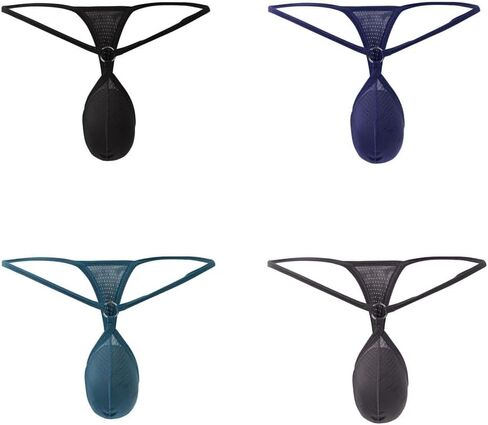 Men's Low Waist Thin Strap Underwear Briefs Pouch G-String Mesh Men's Bikini Thong Under Panties in Saudi Arabia