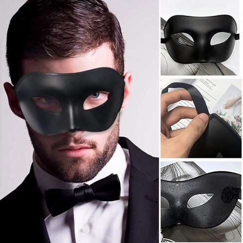 CYIWHI Masquerade Mask for Men Black Venetian Mask Mardi Gras Mask for Mascarade Ball Mardi Gras Halloween Party in Kuwait