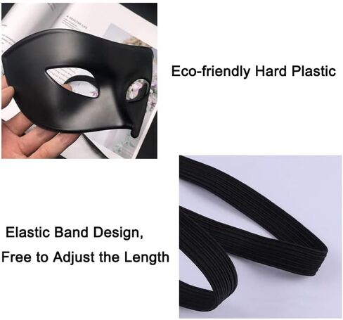 CYIWHI Masquerade Mask for Men Black Venetian Mask Mardi Gras Mask for Mascarade Ball Mardi Gras Halloween Party in Kuwait
