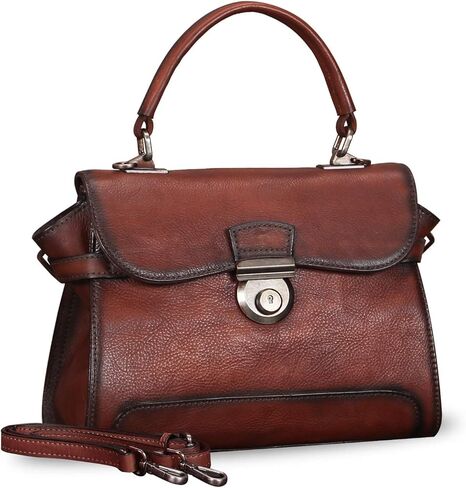 حقيبة جلدية أصلية حقائب كروس للنساء مصنوعة يدويًا حقيبة كتف عتيقة بمقبض علوي حقائب يد ومحافظ in Kuwait