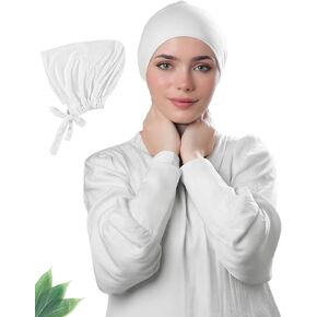 نجد - وشاح تحتي للحجاب من الجيرسيه للنساء قابل للتمدد، قبعة تحتية للحجاب غير قابلة للانزلاق، قبعة تحت الوشاح مع إغلاق برباط خلفي للنساء