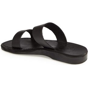 Aviv - Leather Wide Strap Sandal - Black in Saudi Arabia