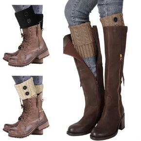 Benefeet Sox 3 أزواج من أصفاد التمهيد للنساء والفتيات كابل متماسكة من الكروشيه لتدفئة الساق جوارب شتوية دافئة قصيرة التمهيد