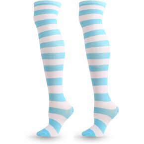 ATHX Women's Knee High Socks Thigh High Socks Triple Stripe over the Knee Socks Long Opaque Thigh High Stockings in Saudi Arabia