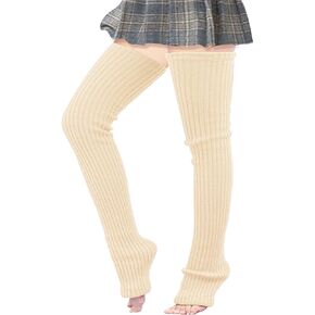 Joyingtwo Thigh Highs Leg Warmers for Women Over Knee High Crochet Extra Long Socks