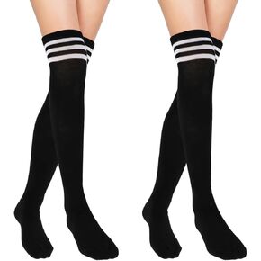 Sibba Thigh High Socks Over the Knee Length Socks for Women Girls Extra Long Cotton Thigh High Socks Stockings Over Knee Leg Warmers School Socks for Sport Daily Wear Cosplay Party Christmas in Kuwait