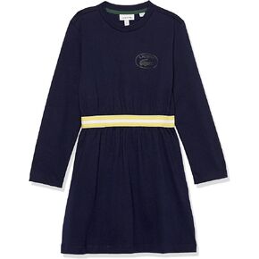 فستان جيرسيه قطني بخصر متباين للفتيات من Lacoste in Saudi Arabia