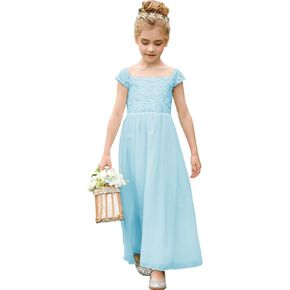 Flower Girl Dress A-Line Chiffon Dress for Girls Birthday Wedding Party Communion Dresses