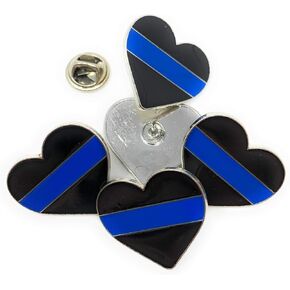 Funiverse Bulk 20 Pack Thin Blue Line Heart Police Appreciation Lapel Tie Pin in Saudi Arabia