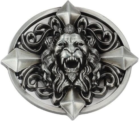 Lion Belt Buckle for Men, Cross Lion Belt Buckle, Celtic Lion Animal Belt Buckle, Norse Viking Lion Head Belt Buckle in Kuwait