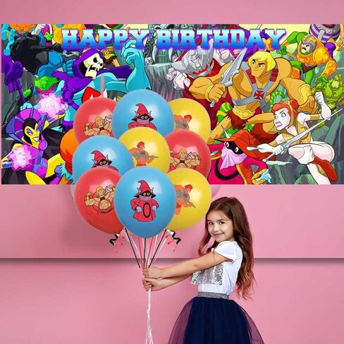 N09800-DXRC ماسترز اوف ذا يونيفرس لوازم الحفلات لوحات زينة كعكة عيد الميلاد لافتة ديكور بالونات خلفية in Kuwait