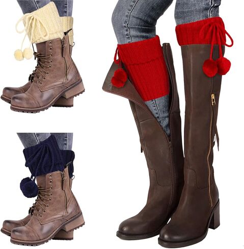 Benefeet Sox 3 أزواج من أصفاد التمهيد للنساء والفتيات كابل متماسكة من الكروشيه لتدفئة الساق جوارب شتوية دافئة قصيرة التمهيد in Saudi Arabia