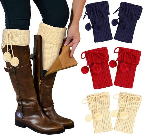 Benefeet Sox 3 أزواج من أصفاد التمهيد للنساء والفتيات كابل متماسكة من الكروشيه لتدفئة الساق جوارب شتوية دافئة قصيرة التمهيد in Saudi Arabia