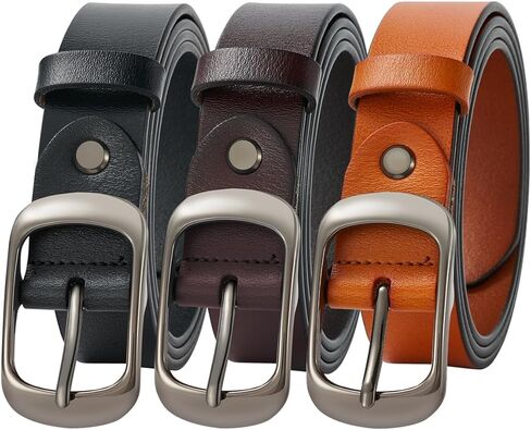 3 Packs Fashion Leather Belts for Women Ginwee Ladies Waist Belt for Jeans Dresses Pants with Classic Pin Buckle in Kuwait