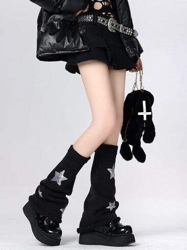 DEEPWIN Leg Warmer Cute JK Star Leg Socks Y2K Knitted Long Tube Fashion in Saudi Arabia