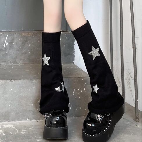 DEEPWIN Leg Warmer Cute JK Star Leg Socks Y2K Knitted Long Tube Fashion in Saudi Arabia