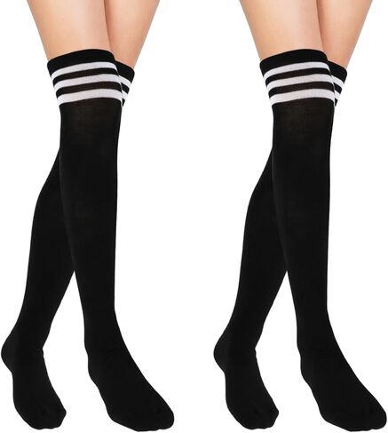 Sibba Thigh High Socks Over the Knee Length Socks for Women Girls Extra Long Cotton Thigh High Socks Stockings Over Knee Leg Warmers School Socks for Sport Daily Wear Cosplay Party Christmas in Kuwait