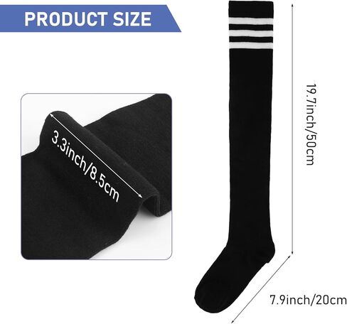 Sibba Thigh High Socks Over the Knee Length Socks for Women Girls Extra Long Cotton Thigh High Socks Stockings Over Knee Leg Warmers School Socks for Sport Daily Wear Cosplay Party Christmas in Kuwait