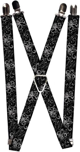 Buckle-Down unisex adults Buckle-down - Fleur Lis Suspenders, Fleur De Lips, One Size US in Saudi Arabia