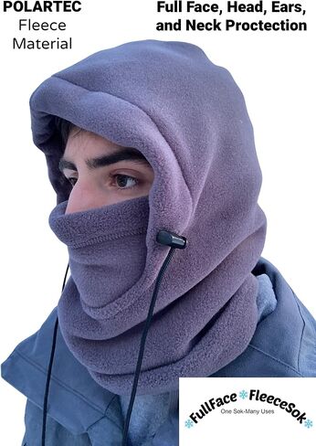 FullFace FleeceSok All-in-One Polartec Face Mask Winter Activities Skiing Hiking Snow Blowing Hunting Working Walking, One Size in Saudi Arabia