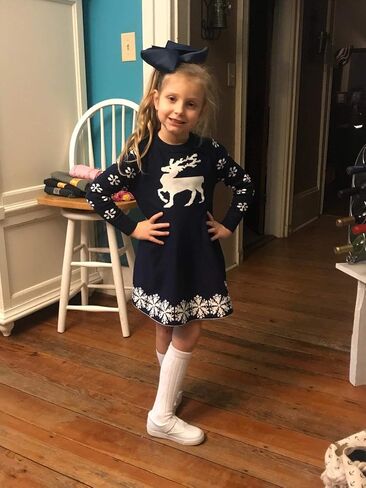 Cutiego Girl Long Sleeve Knit Sweater Dress Toddler Christmas Dress Reindeer Unicorn Xmas Gifts Winter Knit Sweater Dresses… in Saudi Arabia