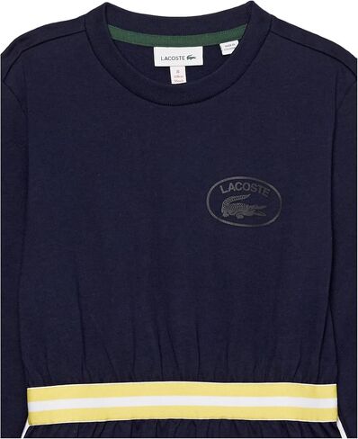 Lacoste Girls' Contrast Waist Cotton Jersey Dress in Saudi Arabia