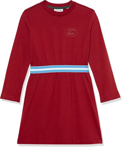 Lacoste Girls' Contrast Waist Cotton Jersey Dress in Saudi Arabia