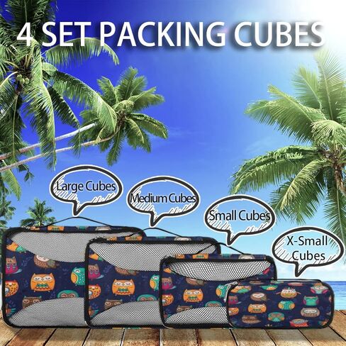 مكعبات التعبئة على شكل فراشة وردية عالية الكعب، 4 عبوات من أكياس تعبئة السفر، حمل فردي على حقائب الملابس الداخلية، منظم الأمتعة، مجموعة مكعبات التعبئة لحقيبة السفر على الظهر in Kuwait