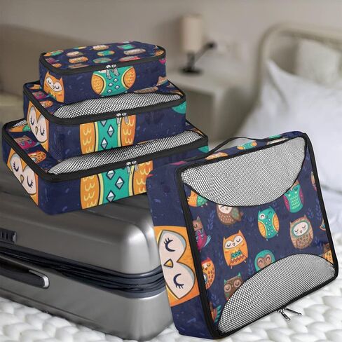 مكعبات التعبئة على شكل فراشة وردية عالية الكعب، 4 عبوات من أكياس تعبئة السفر، حمل فردي على حقائب الملابس الداخلية، منظم الأمتعة، مجموعة مكعبات التعبئة لحقيبة السفر على الظهر in Kuwait