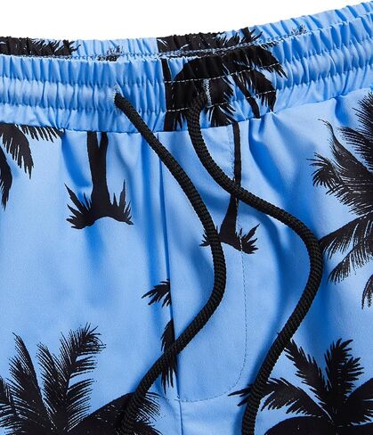 GORGLITTER Men's Two Piece Tracksuits Outfits Hawaiian Graphic Shirt and Shorts Set Light Blue and Black Medium in Saudi Arabia