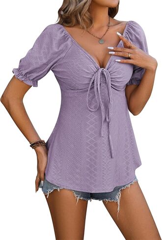 CASURESS Women's Tunic Tops for Leggings Long Sleeve Tie Front Casual Fall Blouses in Saudi Arabia