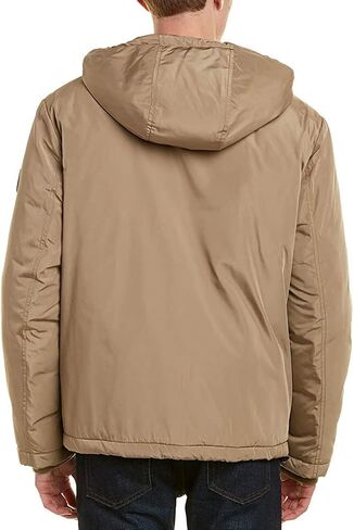 Cole Haan Men's Light Oxford Poly 28" Zip Front Jacket with Attached Hood in Saudi Arabia