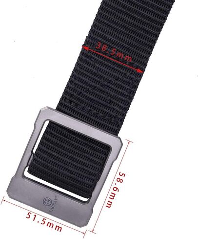 تاكراي حزام خصر تكتيكي للرجال من قماش النايلون جيد التهوية مع مشبك من التيتانيوم، اسود، مقاس واحد (120 سم), أسود, Free Size（120cm） in Kuwait