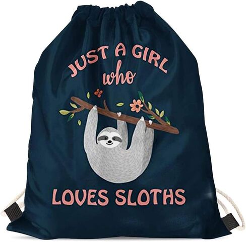 INSTANTARTS Kids Cute Sloth School String Backpack Gym Sackpack Drawstring Bag Cinch Sack Gymsack Slothes Gift Bag Birthday in Saudi Arabia
