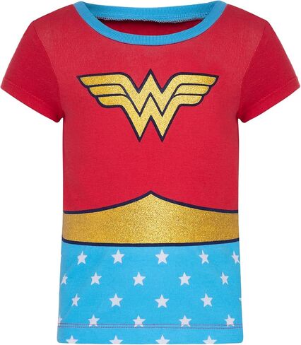 Warner Bros. Wonder Woman Girls' Costume Tee Shirt with Cape Red (6) in Kuwait