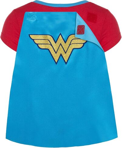 Warner Bros. Wonder Woman Girls' Costume Tee Shirt with Cape Red (6) in Kuwait