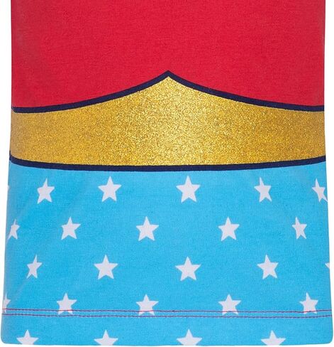 Warner Bros. Wonder Woman Girls' Costume Tee Shirt with Cape Red (6) in Kuwait